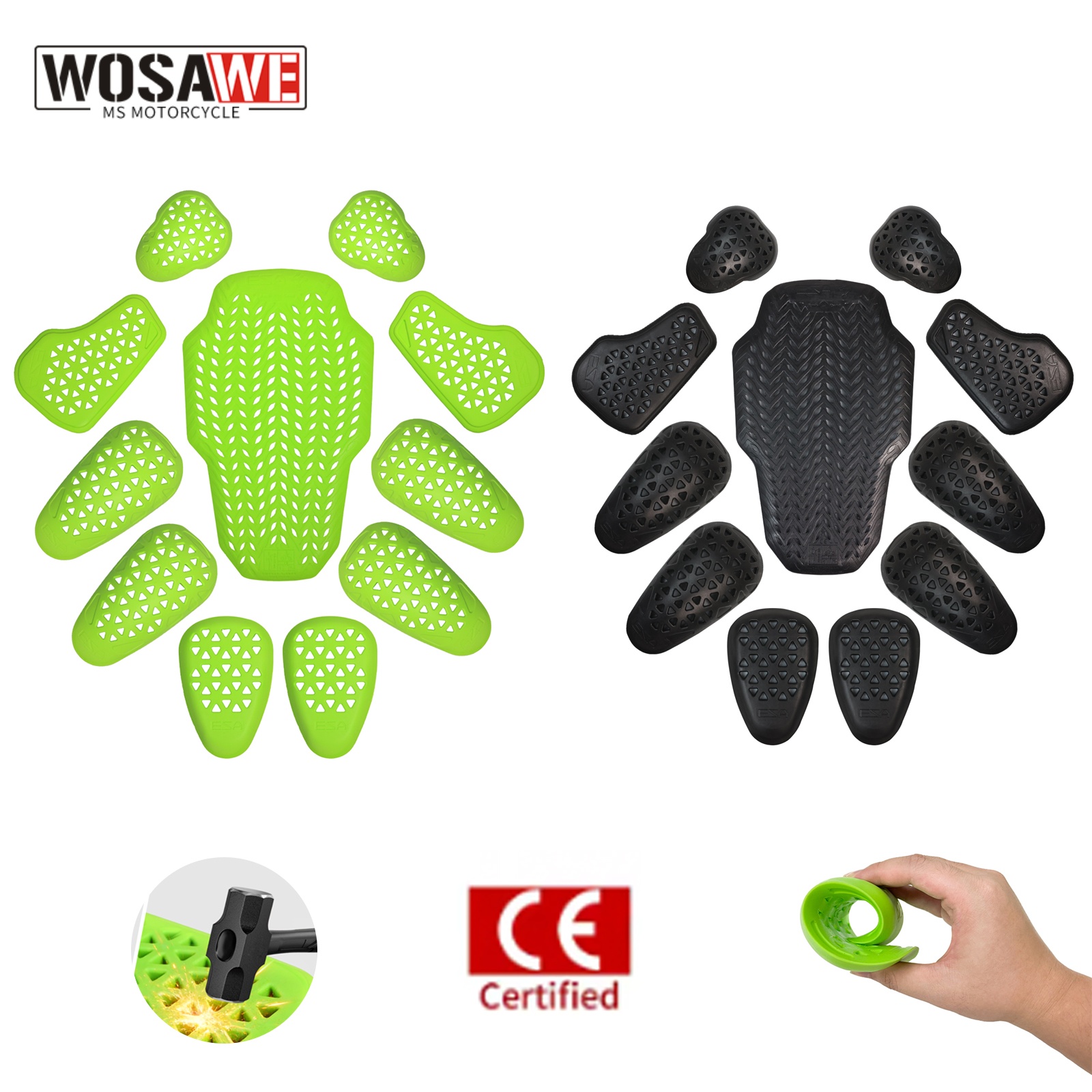 Motorcycle Gear Protection - WOSAWE Motorcycle Jacket Insert Protective Gear